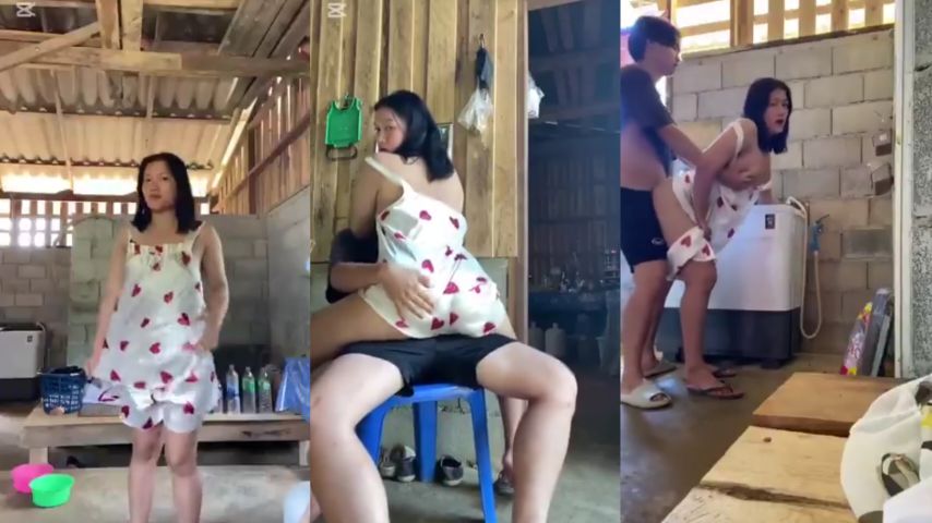 Horny Mature Filipina Neighbour MILF Sucks And  Rides Stepson Thick Cock While Cooking