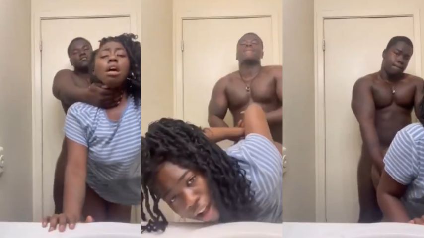 South African Ebony MILF Bathroom BBC Pounding Until She Cums